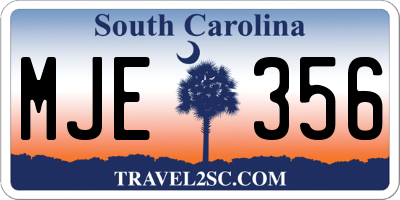 SC license plate MJE356