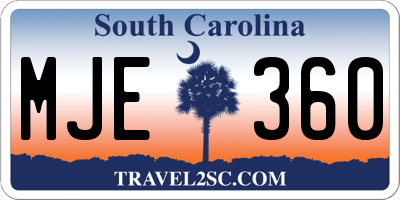 SC license plate MJE360