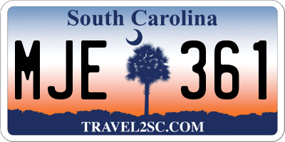 SC license plate MJE361