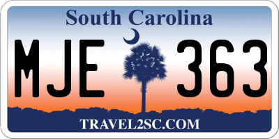 SC license plate MJE363