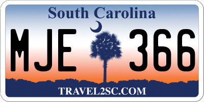 SC license plate MJE366