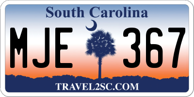 SC license plate MJE367