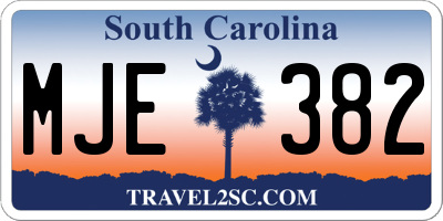 SC license plate MJE382