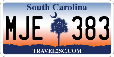 SC license plate MJE383