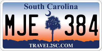 SC license plate MJE384