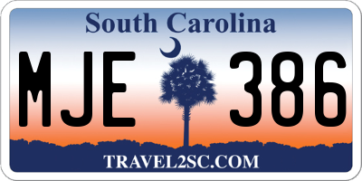 SC license plate MJE386