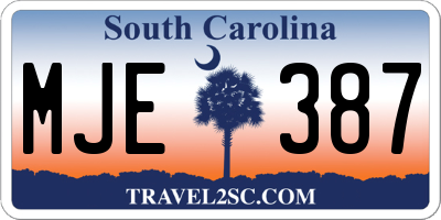 SC license plate MJE387