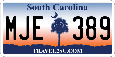 SC license plate MJE389