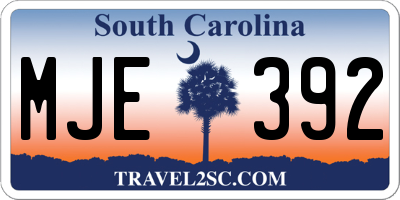 SC license plate MJE392