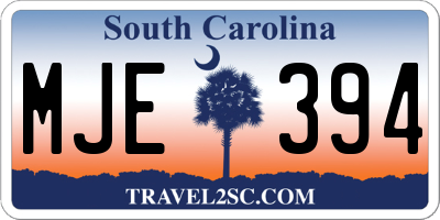 SC license plate MJE394