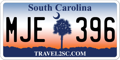 SC license plate MJE396
