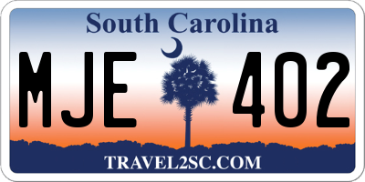 SC license plate MJE402