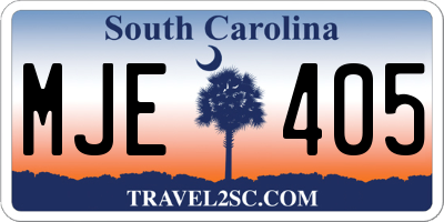 SC license plate MJE405