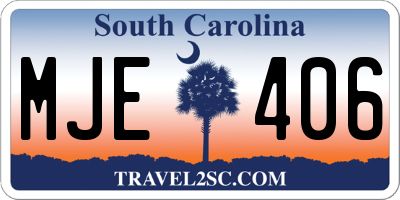 SC license plate MJE406