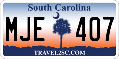 SC license plate MJE407