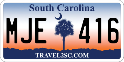 SC license plate MJE416