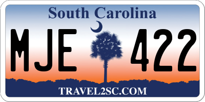 SC license plate MJE422