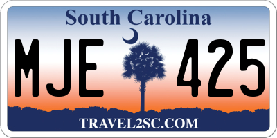 SC license plate MJE425