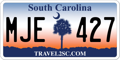 SC license plate MJE427