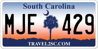 SC license plate MJE429