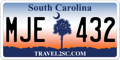SC license plate MJE432