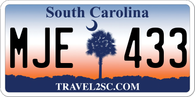 SC license plate MJE433