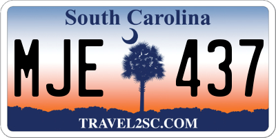 SC license plate MJE437
