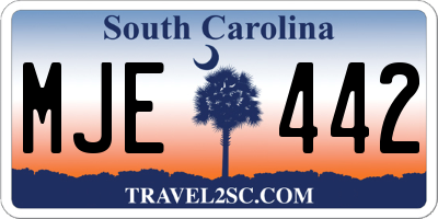 SC license plate MJE442