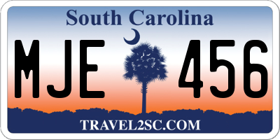 SC license plate MJE456