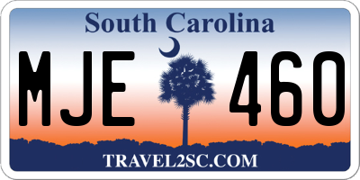 SC license plate MJE460