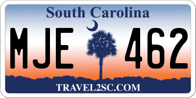 SC license plate MJE462