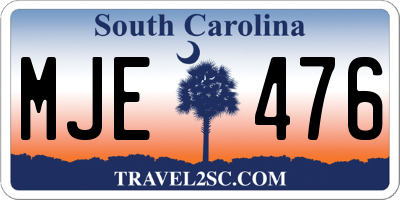 SC license plate MJE476