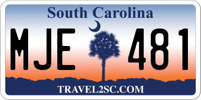 SC license plate MJE481
