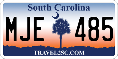 SC license plate MJE485