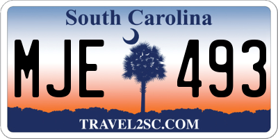 SC license plate MJE493