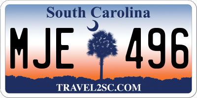 SC license plate MJE496