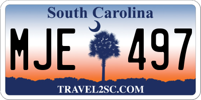 SC license plate MJE497