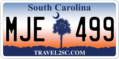 SC license plate MJE499