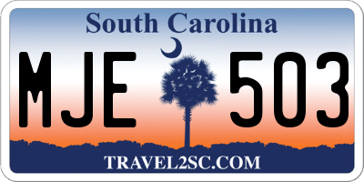 SC license plate MJE503