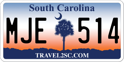 SC license plate MJE514