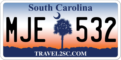 SC license plate MJE532