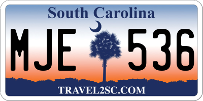 SC license plate MJE536