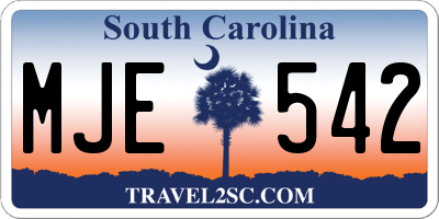 SC license plate MJE542