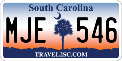 SC license plate MJE546