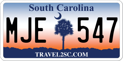 SC license plate MJE547