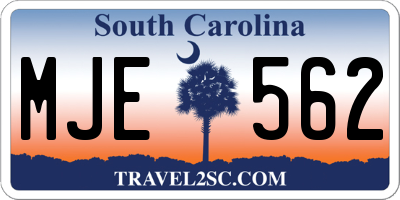 SC license plate MJE562