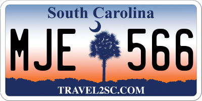 SC license plate MJE566