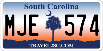 SC license plate MJE574
