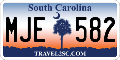 SC license plate MJE582
