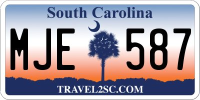 SC license plate MJE587